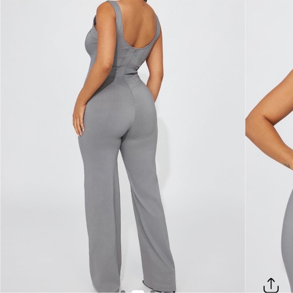 Fashion Nova Elegant Gray Jumpsuit